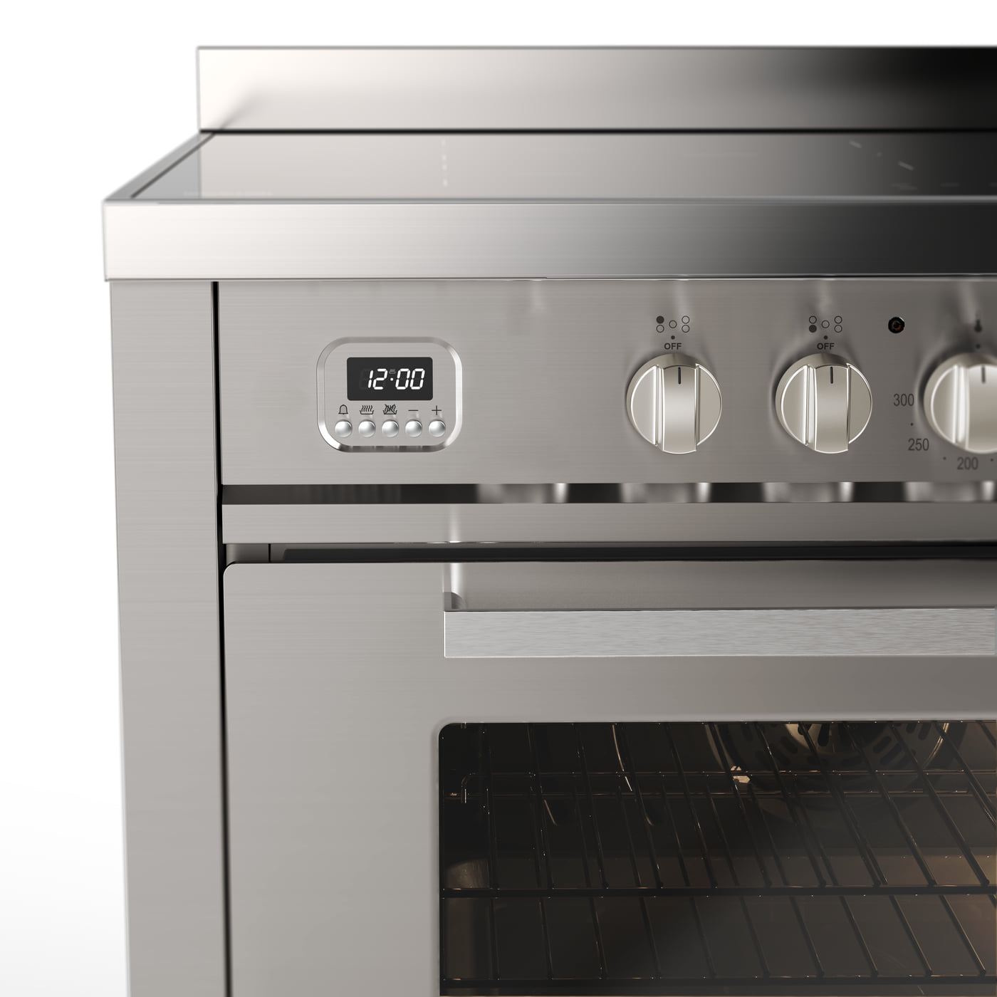 ILVE Pro Line TFT-display en bedieningspaneel close-up