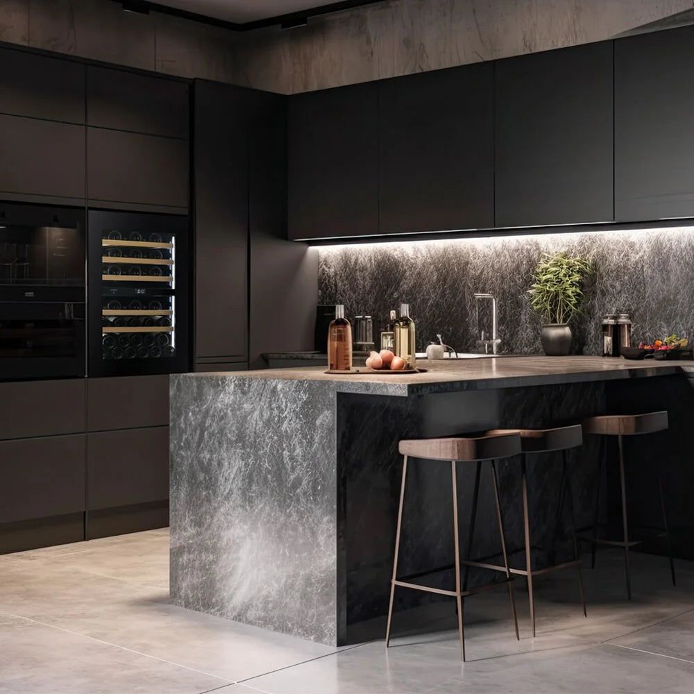 Dunavox Noble-44 inbouw wijnklimaatkast in een keukenwand